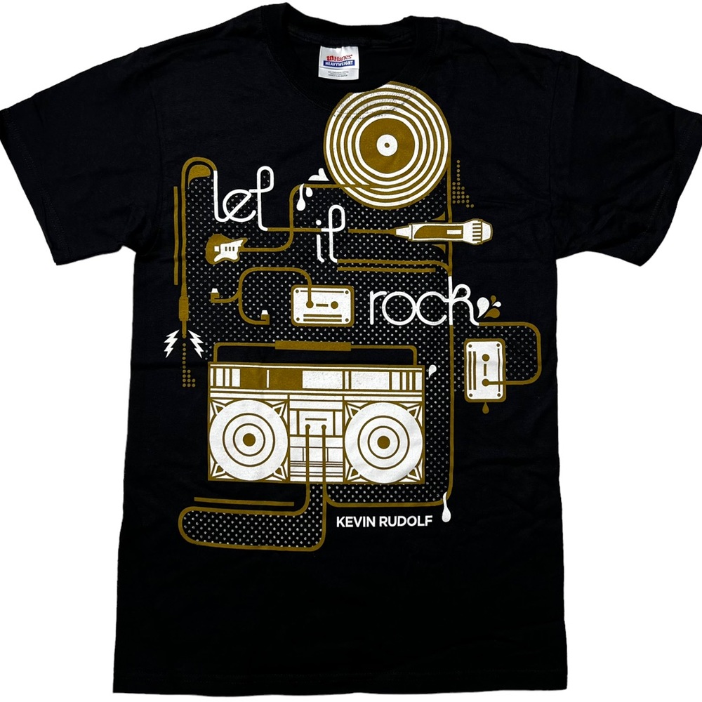 NWOT Hanes Let It Rock Kevin Rudolph Lil Wayne Graphic T-Shirt Black Unisex S